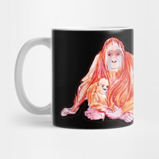 Mom and Baby Orangutans Mug